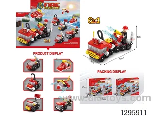 (GCC) Mini Firefighter 6-in-1, 134 pcs building blocks