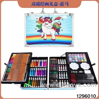 Art Set in a Case: Crayons, Paints, and Felt-Tip Pens