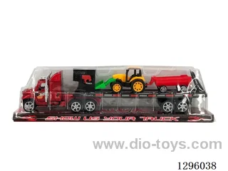 4 colors Inertia Tractor with 1 Free Wheel Farm Truck + 1 Dump Truck