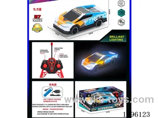1:18 4ch RC Car with Lights (27 MHz, included battery)