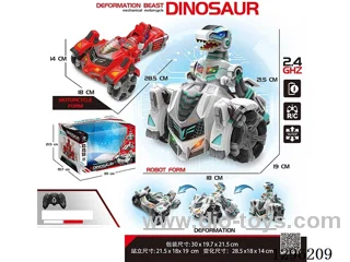 2.4G Transformable Mechanical Dinosaur RC Stunt Car - Single Remote Control Version with light (included battery)