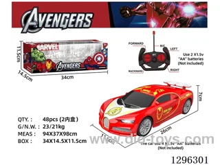1:16 4ch Iron Man RC Car with Lights (Included Batteries)