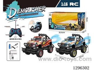 1:16 4ch PVC-Body RC Off-Road Car with Lights/spray (Included Batteries)2 colors