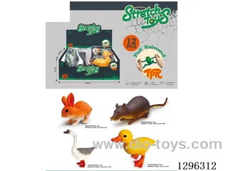 TPR Soft Rubber (Rabbit, Mouse, Yellow Duck, Gray Goose) (12PCS)