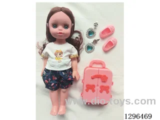 14-inch IC Doll with Suitcase and Earrings