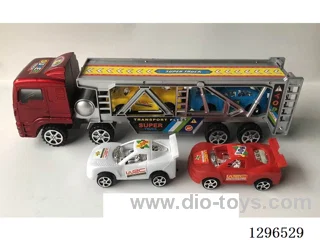 Inertia Double-Deck Tractor-Trailer 2 colors + 2 cars