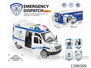 Large English-Language Inertia Early Learning Toy Police Car W L/M(Not Included Batteries)