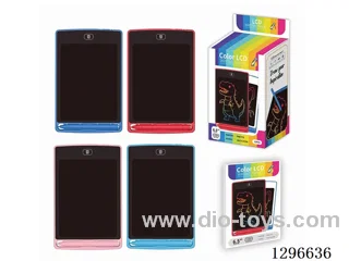 12PCS 4 Colors, 6.5-inch ABS LCD Writing Board, Color Screen (included battery: CR2025)