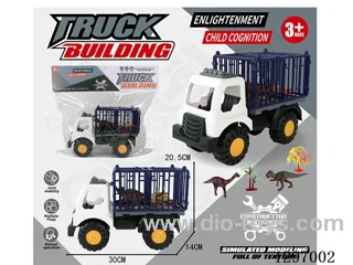 30 cm Free Wheel Construction Truck with 2 Dinosaurs