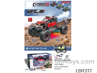 1:16 2WD RC Rock-Climbing Off-Road Car with spray / Lights Included Battery, USB Charging - Red/Yellow/Green
