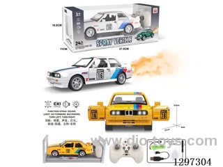 2.4G 7ch RC Car W L/M /spray - Classic BMW M3 Realistic Race Car (Includes Water Bottle + Screwdriver + USB Charging Cable) One-Button Demo (Included Battery)