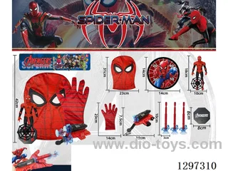 Avengers Spider-Man Helmet + Figure + Glove Launchers (x3) + Target + Base