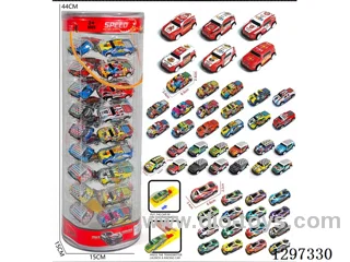 PVC Storage Bucket (Includes 36 Multi-Style, Multi-Color pull back Cars + Car Launcher)