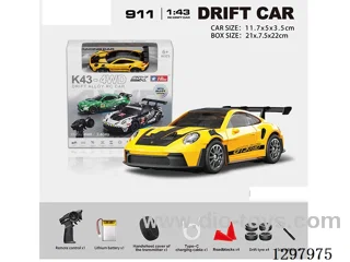1:43 911 4WD RC Drift Die-Cast Car, 2.4G, Full-Scale (Gyro), Battery Included
