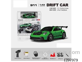 1:43 911 4WD RC Drift Die-Cast Car, 2.4G, Full-Scale (Gyro), Battery Included