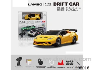 1:43 Lamborghini 4WD RC Drift Die-Cast Car, 2.4G Full-Scale (Gyro) Battery Included
