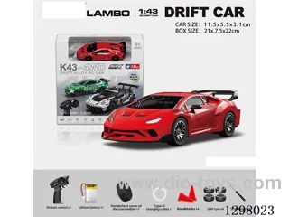 1:43 Lamborghini 4WD RC Drift Die-Cast Car, 2.4G Full-Scale (Gyro) Battery Included