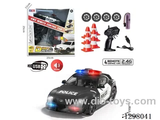 4WD Drift Police RC Car, Batteries Included