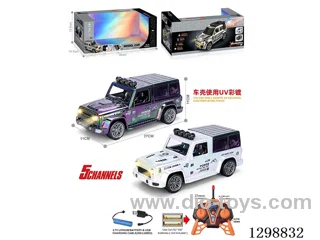 27MHz 1:14 5ch Jeep Wrangler RC Car with One-Button Demo, Front Headlights (included battery)2 colors