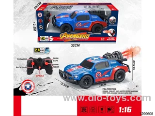 1:16 2.4G 5-Channel Spray Remote Control Car (Captain America) (No Battery Included)