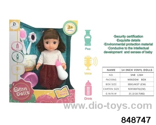 14 inch doll with ic in window box