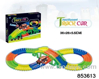 Glow-in-the-dark track car (132PCS, 1 AA  battery not included)