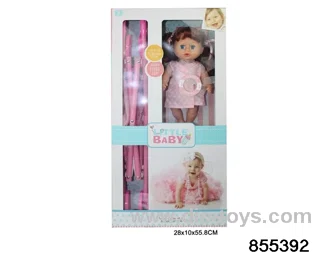 Doll + stroller with ic included battery