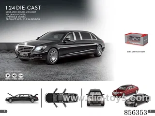 1:24 pull back alloy car W L/M in window box