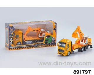 1:38 Pull back alloy excavator in window box