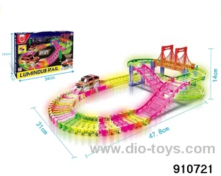 Luminous electric track in color box