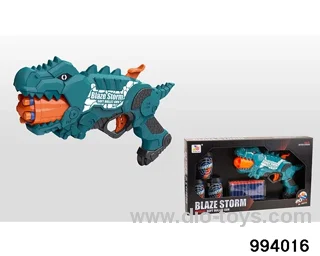 Dinosaur soft bullet gun (10 round heads+10 suction cups+3 aiming cans) in display box