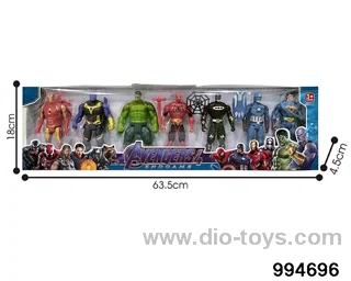 7pcs 16CM Avengers Alliance dolls with lights in window box