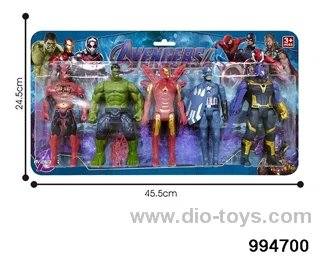 5pcs 16CM Avengers Alliance dolls with lights in blister