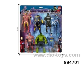 7pcs 16CM Avengers Alliance dolls with lights in blister