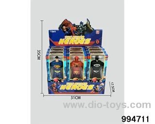 12pcs Spider-Man Batman Superman 16CM with lights in display box