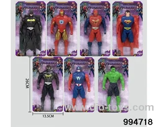 Spider-Man Batman Superman USA Captain Hulk Black Spider-Man Iron 21CM in blister