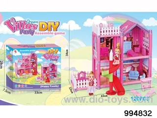 DIY villa set with slide in color box