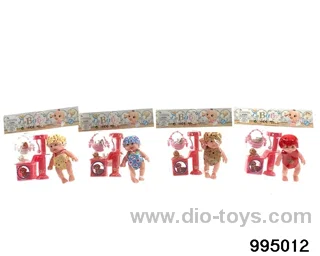 5-inch enamel 8 expression doll with pet rack in PP bag with header