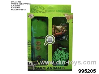 10 pcs farm animal set in window box