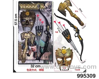 Bow and arrow mask axe suit in Tied On Card