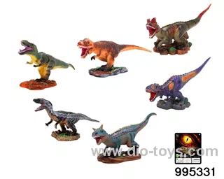 Enamel scene dinosaur toys (6 mixed costumes with IC cry) in Hangtag