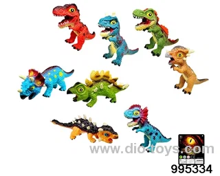 8 mixed models of enamel cartoon dinosaur (with BB call) in Hangtag