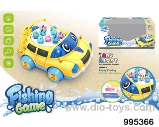 Car turntable fishing game with music in window box
