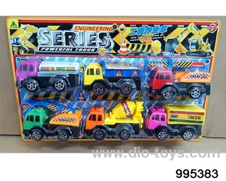 Painting pull-back engineering vehicle in Blister card
