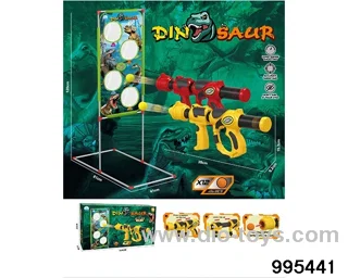 Air gun with shooting game rack (dinosaur) with 12 balls in color box