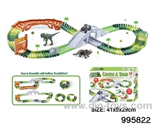 Electric dinosaur track in 96PCS color box