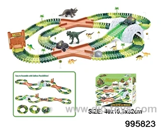 Electric dinosaur track in 192PCS color box