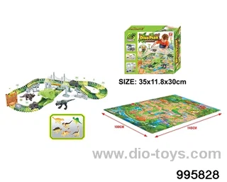 Electric dinosaur track in 144PCS color box