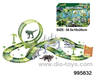 Electric dinosaur track in 168PCS color box