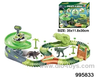 Electric dinosaur track in 72PCS color box
